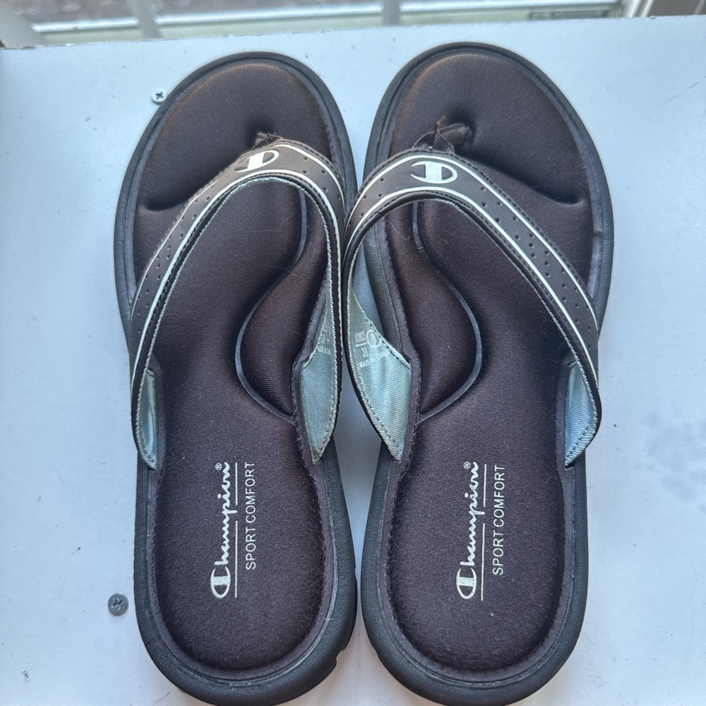 Champion Black and Gray Sport Slides